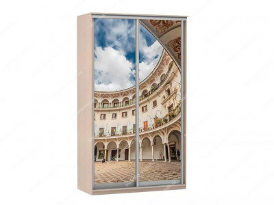 Шкаф купе Модерн 1190х600 2-х дверный фотопечать №2 ясень