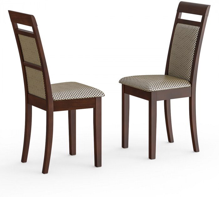Два стула Мебель--24 Гольф-12 разборных, цвет орех, обивка ткань руми 812/8, ШхГхВ 40х40х100 см., от пола до верха сиденья 47 см (мягкая спинка)