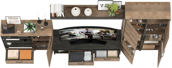 Трувор Гостиная 035, дуб гранж песочный/интра