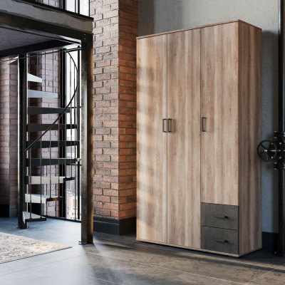 НЕЛЬСОН ШК 01 (СОЛО-1) Шкаф (1.200х2,200х0,500) дуб каньон/железный камень