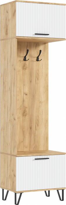 Флэш Прихожая, вариант №1, Браш вайт/Дуб крафт