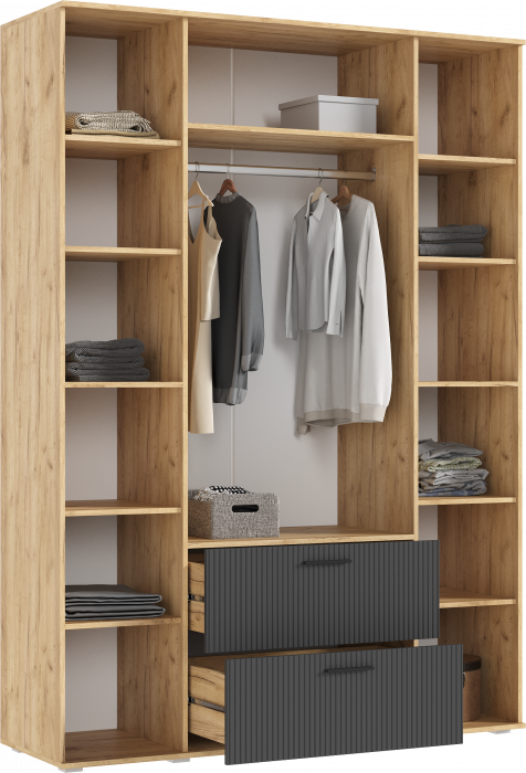 Сильвия Спальня, Браш Графит/Дуб крафт