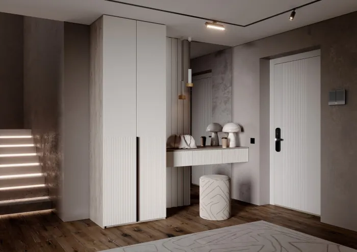 Тумба косметическая со шкафом 2х-ств Марвэл, Крафт серый/Кашемир