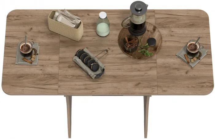 Стол обеденный раскладной с ящиком 6-02.120ТМдкт, дуб крафт табачный