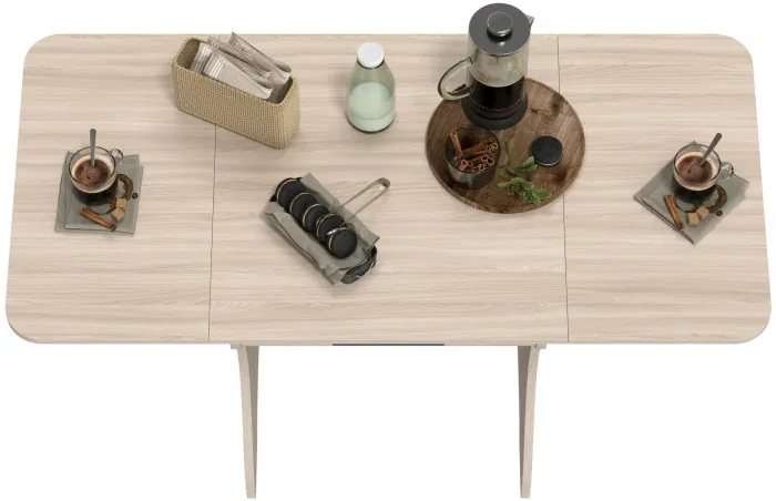 Стол обеденный раскладной с ящиком 6-02.120ТМяс.св, ясень шимо светлый