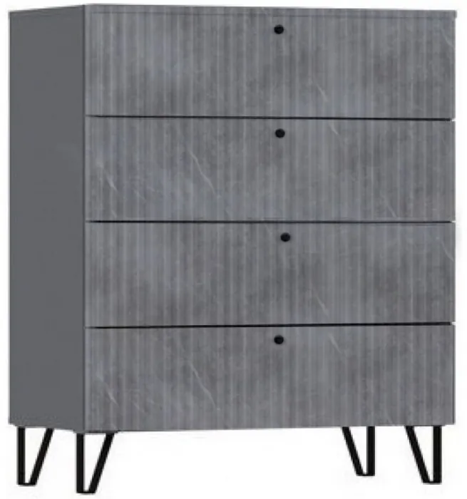 Оливия Комод 4-ящ (Белый глянец, Белый)