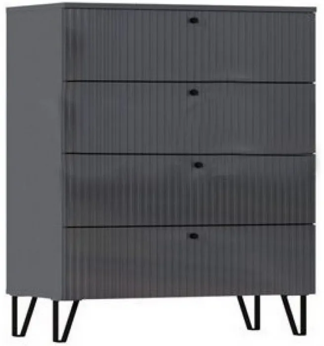 Оливия Комод 4-ящ (Белый глянец, Белый)