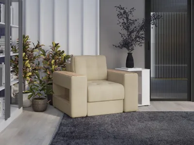 Кресло Доро, Бежевый/Дуб канадский МДФ