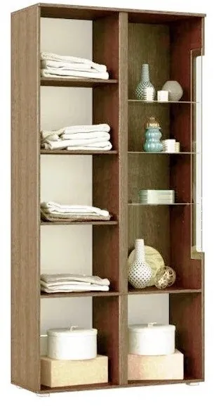 Ким Шкаф с подсветкой, бетон графит (Дуб Сонома, Бетон графит)