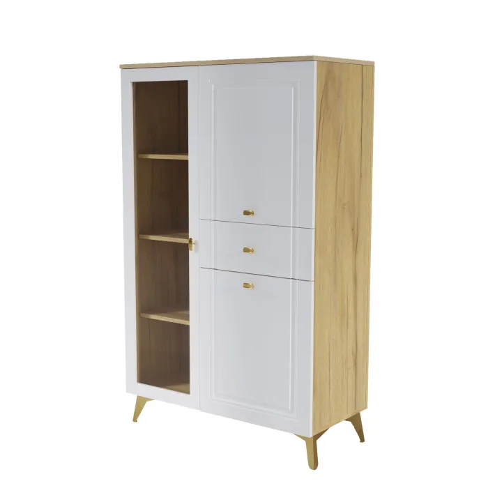 Шкаф низкий (1 стеклодверь) Вега Сапфир