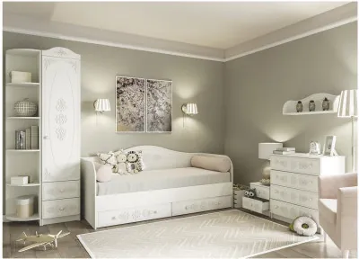 Модульная детская KI-KI композиция 1, Белый/Белое дерево