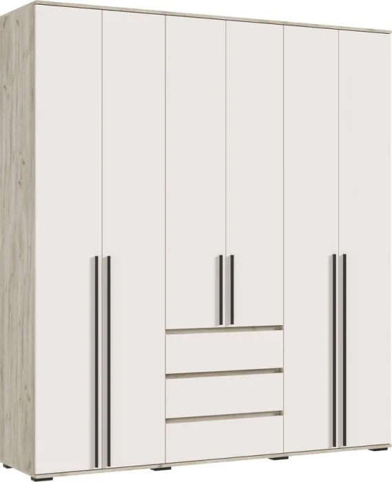 Шкаф 6-ти створчатый "Норд", Крафт серый/Кашемир