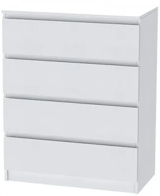 Кэт-1 Комод 4-Ящика, Белый/Белый