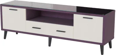 Тумба ТВ интерьерная 1.6 Ланс, винный/мдф клен кремовый
