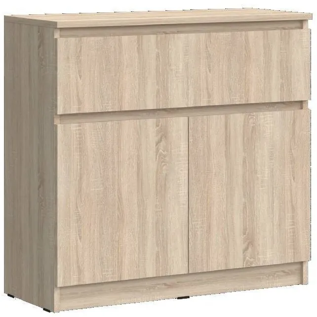 Челси Комод 800 (1 ящик 2 двери) (Белый глянец, Белый)