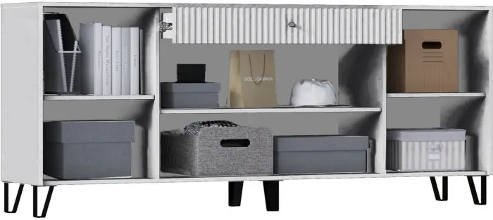 Оливия Комод (Белый, Белый глянец)