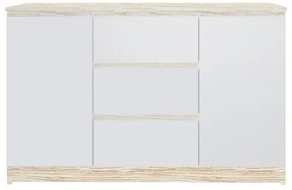 Челси Комод 1200 (2 двери 3 ящика) (Белый глянец, Белый)