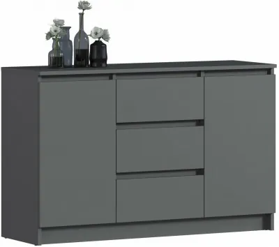 Челси Комод 1200 (2 двери 3 ящика) (Графит, Графит)