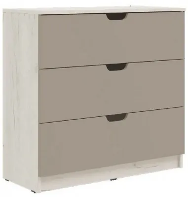 Юниор-4 Комод 3 ящика (800) (Шарли мокко, Крафт белый)