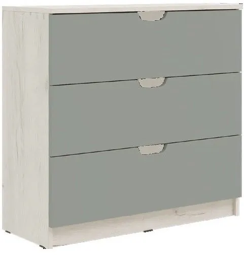 Юниор-4 Комод 3 ящика (800) (Шарли мокко, Крафт белый)