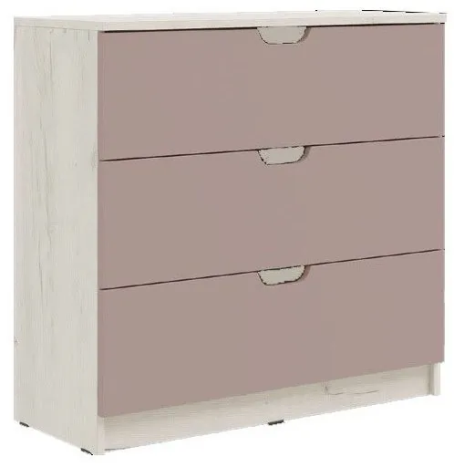 Юниор-4 Комод 3 ящика (800) (Шарли мокко, Крафт белый)