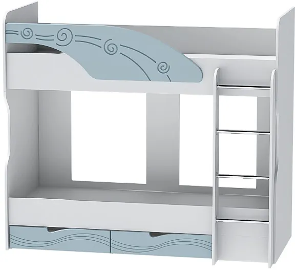 Детская комната Бриз МДФ, набор 6, Белый/Антарктида (Волна)