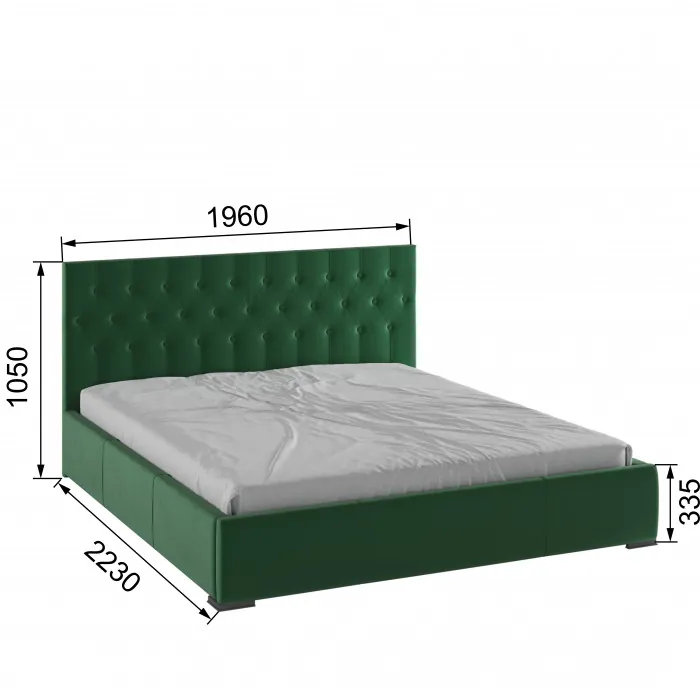 Октавия Кровать интерьерная 180 изумруд ромб, ПМ
