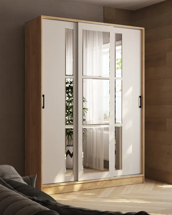 Шкаф-купе Стиль-2 1600, Дуб крафт золотой/Кашемир