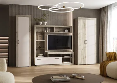 Модульная гостиная Ангара, Крафт серый/Кашемир