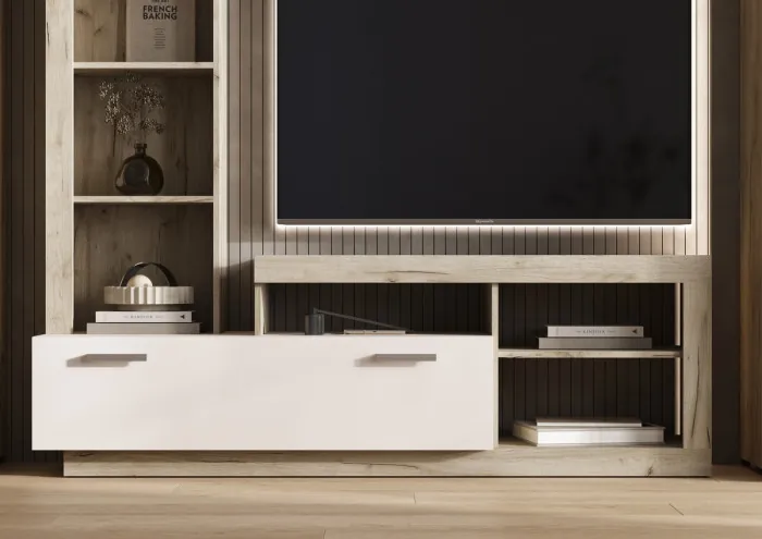 Модульная гостиная Ангара, Крафт серый/Кашемир