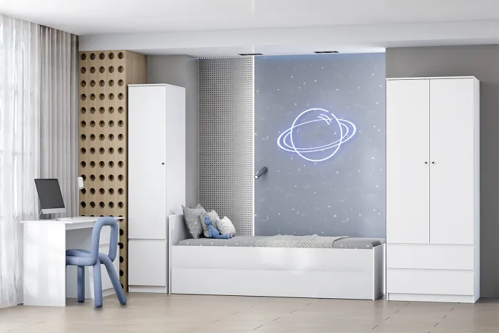 Модульная Детская Кэт-1, набор 4, Белый/Белый