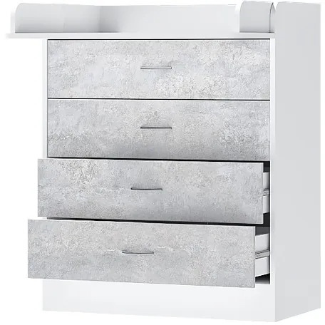 Детская комната Бриз ЛДСП, набор 6, Белый/Цемент светлый