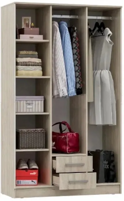 Мартина Шкаф для одежды 3-дверный (Крафт / Графит)