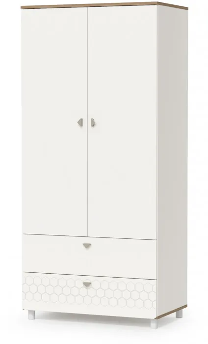 Эйп 11.40 Кровать + 13.334 Шкаф, цвет белый/дуб белый, сп. м. 800х1600 мм., б/м, основание есть, макс. нагрузка 80 кг., рек. выс. матр. 120 мм.