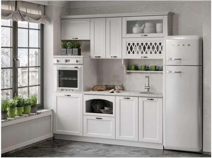 Кухня МДФ 2000 Милано Компоновка №3 (Шарли пинк)