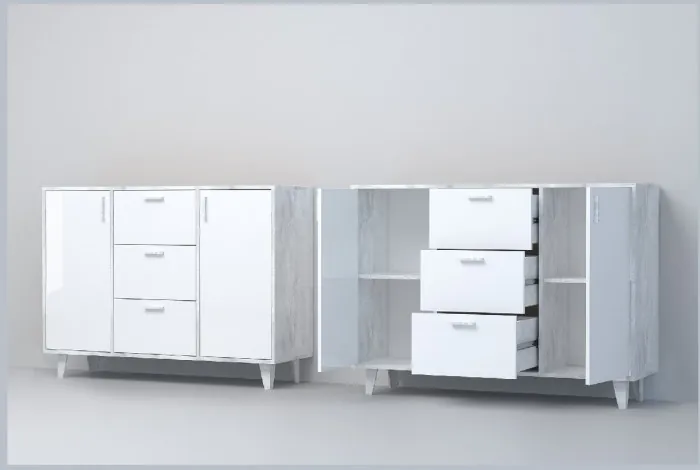 Эго Комод К-2 НГ (Камень Темный/Бетон Светлый)