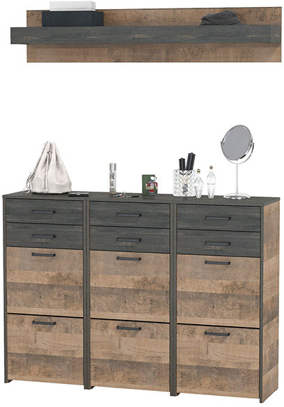 Трувор Прихожая 171, цвет дуб гранж песочный/интра, ШхГхВ 150х37х195 см.