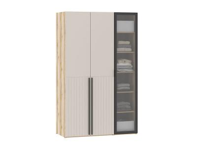 Шкафы Арден 200.4-200.2 витрина-полки Дуб Делано / Сантьяго софт