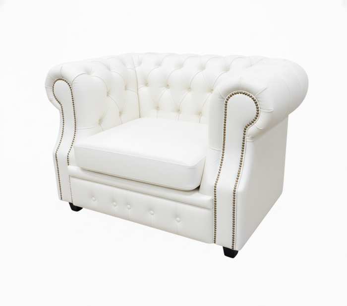 Кресло Честер ЛОФТ, экокожа, белый