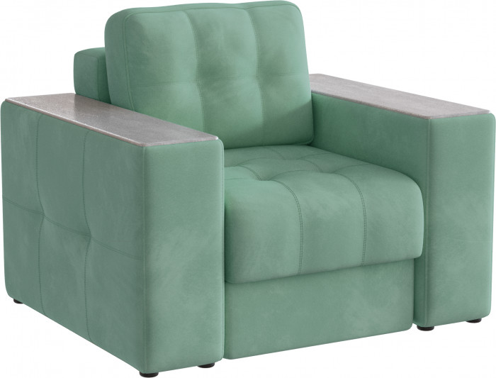 Кресло Виконт, Мятный/Холст белый МДФ