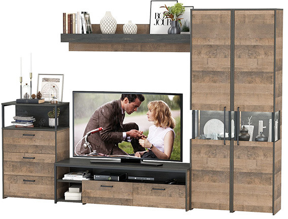 Трувор Гостиная 037, дуб гранж песочный/интра