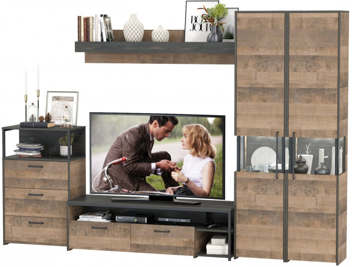 Трувор Гостиная 037, дуб гранж песочный/интра