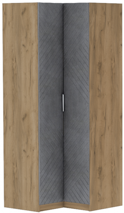 Шкаф угловой "Иннэс-7" - Крафт золотой/Бетон графит