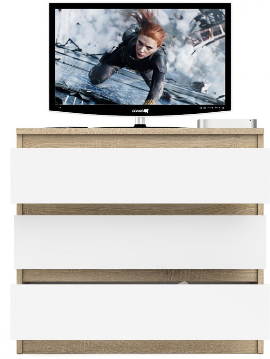 Мори Комод МК800.1, цвет дуб сонома/белый, ШхГхВ 80,4х41х73 см.