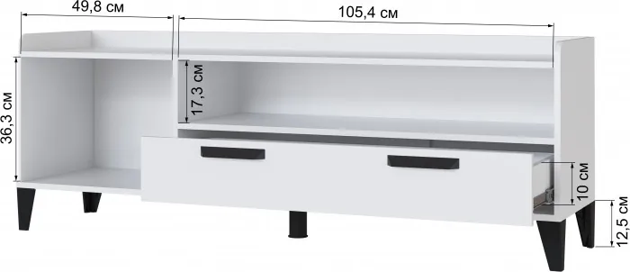 Тумба ТВ Парус-8, Дуб крафт серый/Графит