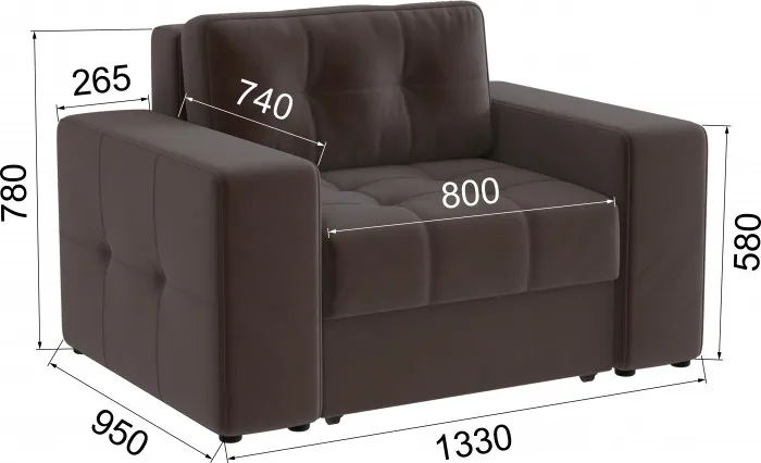 Кресло-кровать Верден, Коричневый