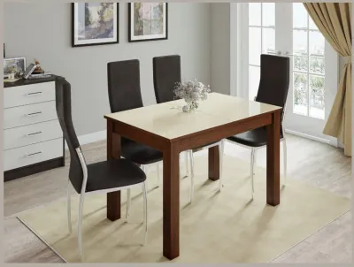 Стол обеденный Бруно 1100х700 орех шоколадный/лакобель ваниль