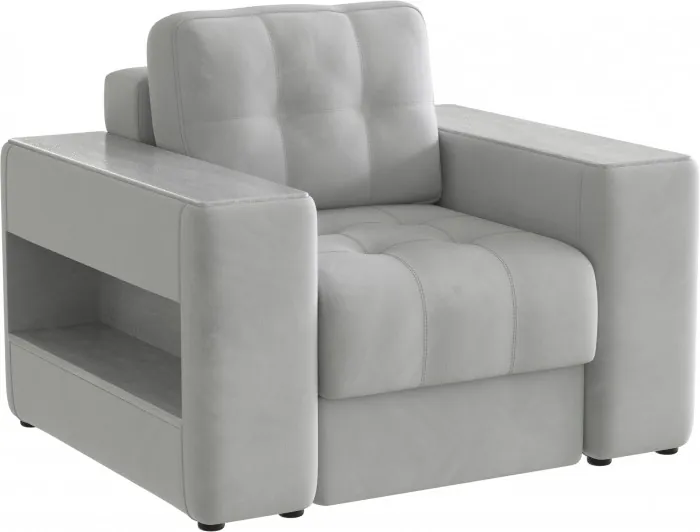 Кресло Доро, Светло-серый/Холст белый