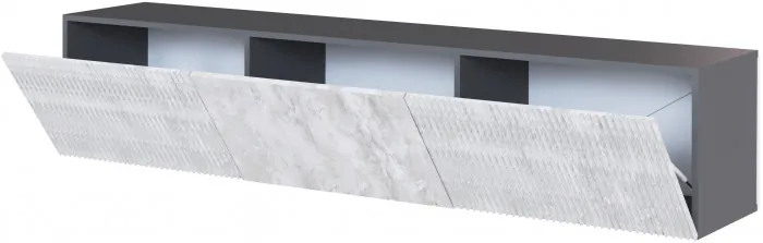 Тумба ТВ навесная Сириния, Серый графит/Мальта