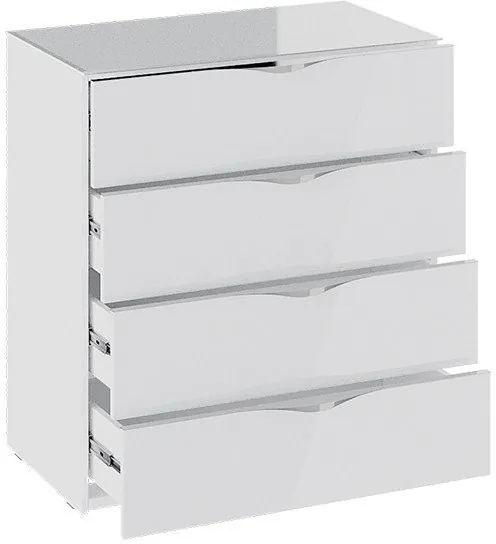 Глосс ТД 319.04.01 Комод (Белый глянец/Стекло)